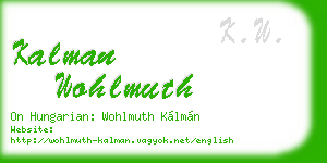 kalman wohlmuth business card