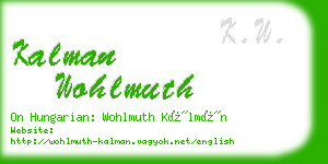 kalman wohlmuth business card